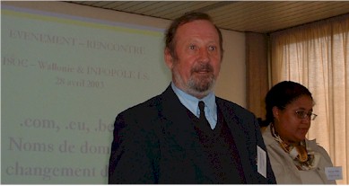 Le Professeur Jacques Berleur, ISOC Wallonie, et Dominique Dieng, INFOPOLE