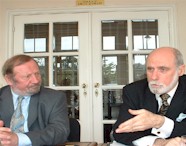 ISOC Wallonie : Jacques Berleur et Vint Cerf (Photo Jean-Franois Potelle, Institut Jules-Destre)