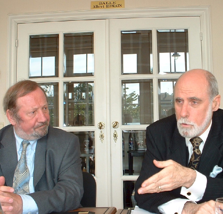 ISOC Wallonie : Jacques Berleur et Vint Cerf (Photo Jean-Franois Potelle, Institut Jules-Destre)